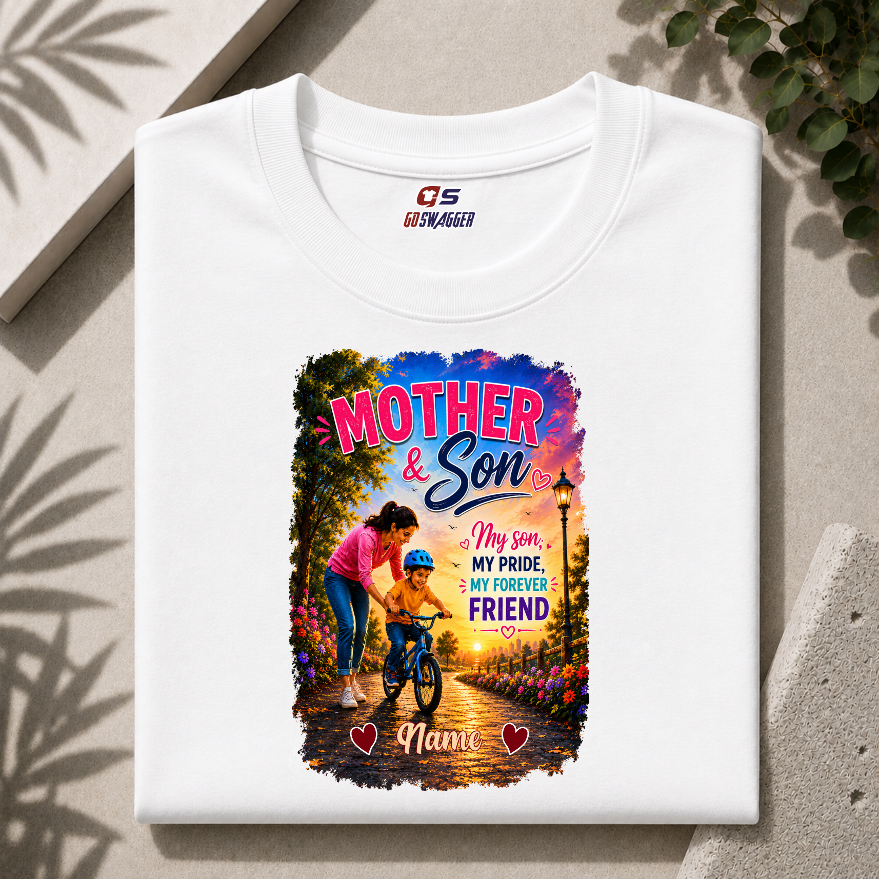 Customised My Son My Pride| Mother and Son| Premium Cotton T-shirt