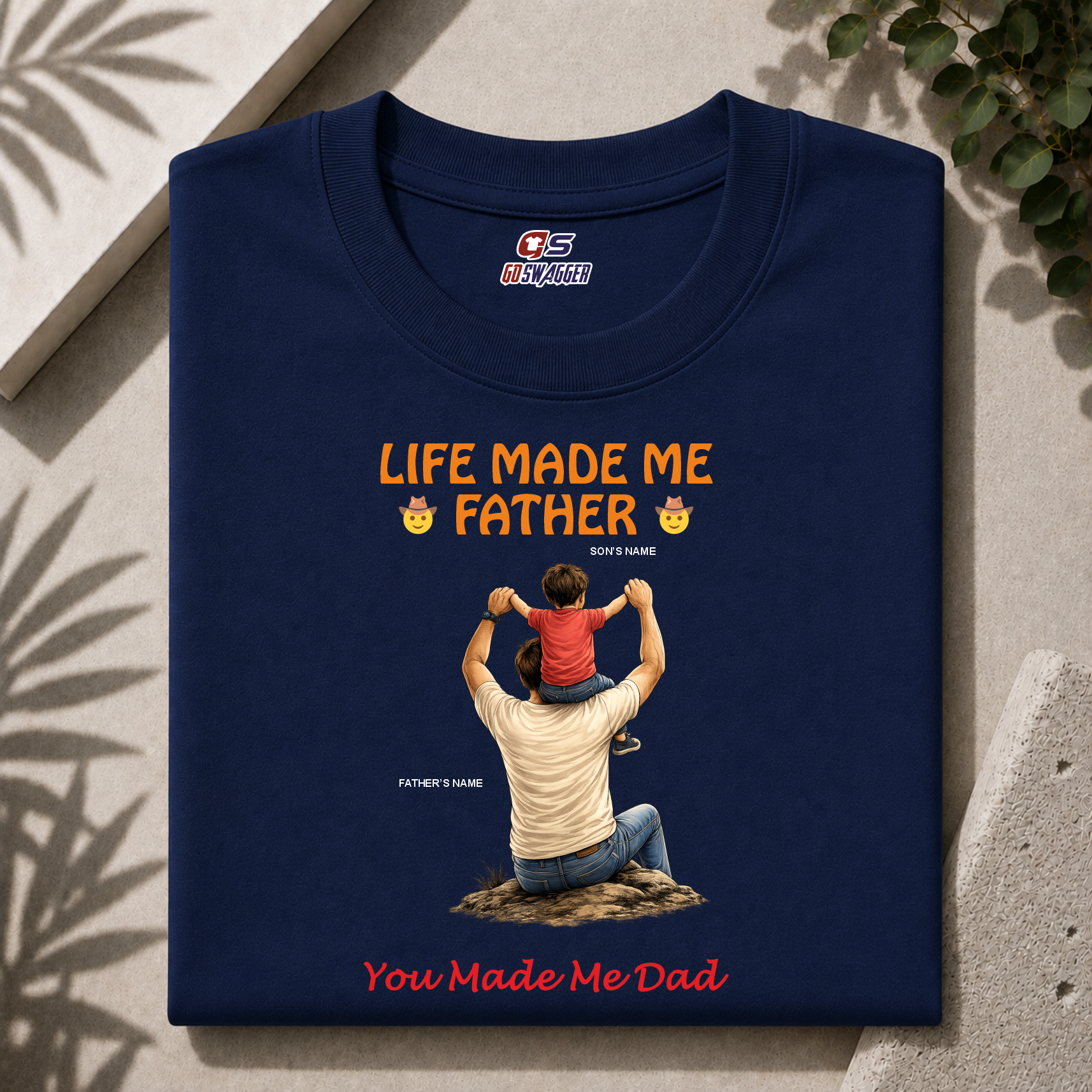 Customised Life Made Me Father You Made Me Dad| Father and Son| Premium Cotton T-shirt