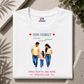 customised Our Family| Father, Mother and Daughter Premium Cotton T-shirt